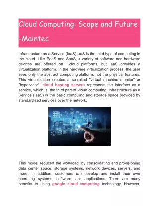Cloud Computing_ Scope and Future -Maintec