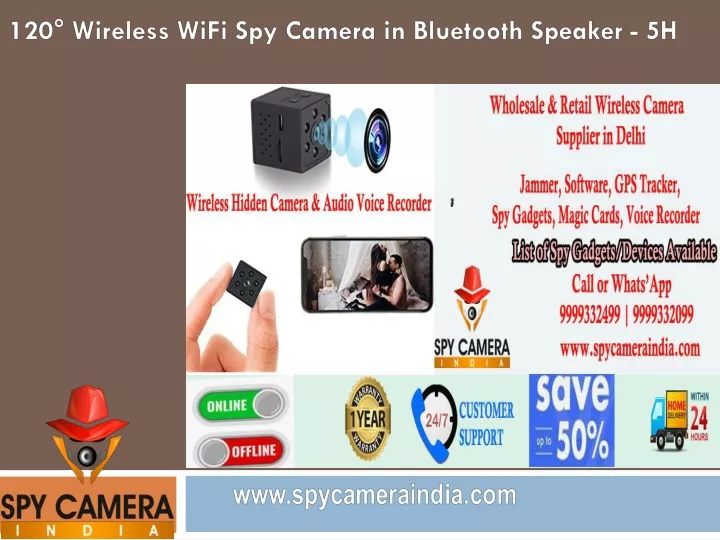 120 wireless wifi spy camera in bluetooth speaker