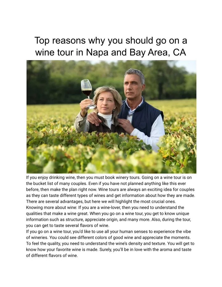 top reasons why you should go on a wine tour