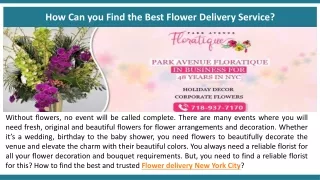 How Can you Find the Best Flower Delivery Service