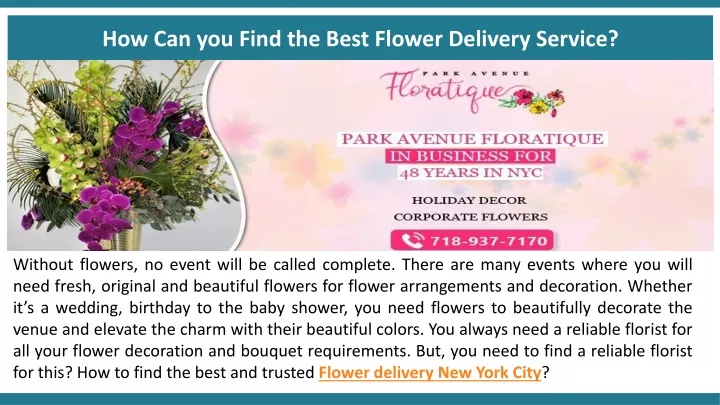 how can you find the best flower delivery service