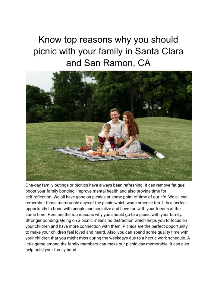 know top reasons why you should picnic with your