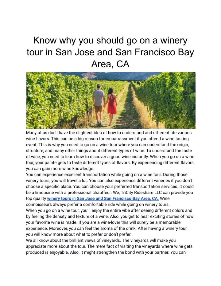 know why you should go on a winery tour