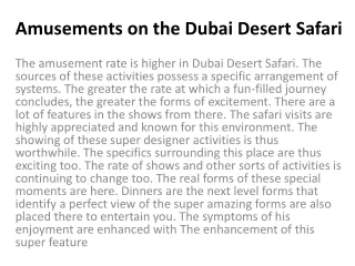 amusements on the dubai desert safari