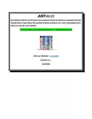 To Know About Just Delta Products At   Justdeltastore.com