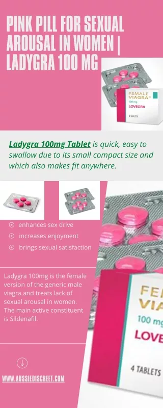 Pink Pill For sexual Arousal In Women Ladygra 100 Mg