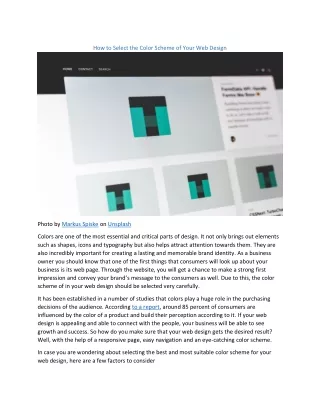 How to Select the Color Scheme of Your Web Design - dezigneronline.net