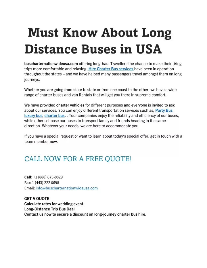 must know about long distance buses in usa