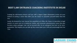 Best Law Entrance Coaching Institute in Delhi
