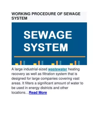 WORKING PROCEDURE OF SEWAGE SYSTEM