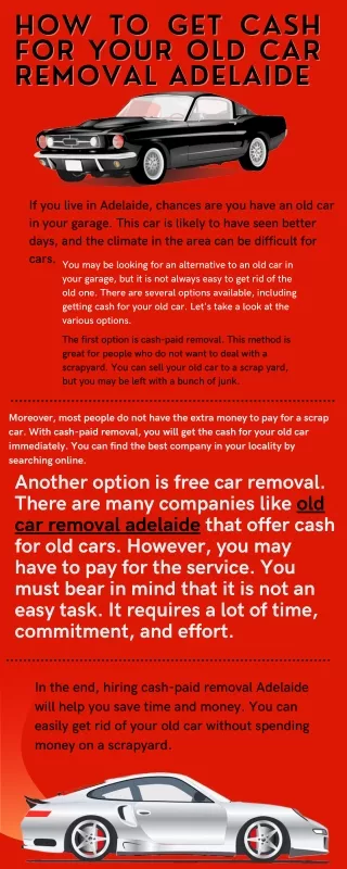 How to Get Cash For Your Old Car Removal Adelaide