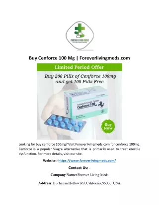 Buy Cenforce 100 Mg | Foreverlivingmeds.com