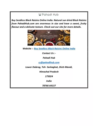 Buy Seedless Black Raisins Online India  Pahadihub.com