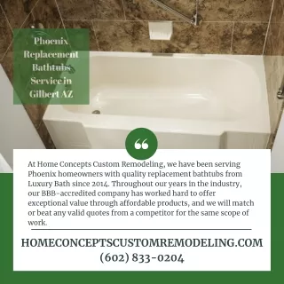 phoenix replacement bathtubs service in gilbert az