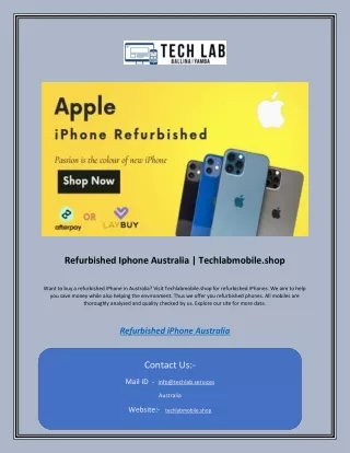 Refurbished Iphone Australia | Techlabmobile.shop