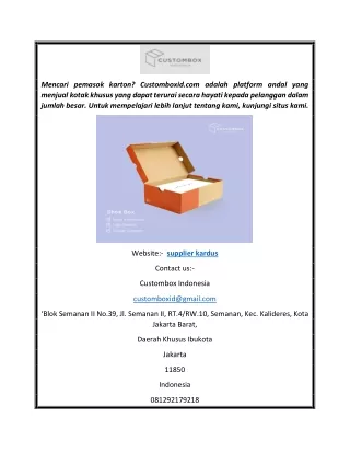 supplier kardus  Customboxid.com