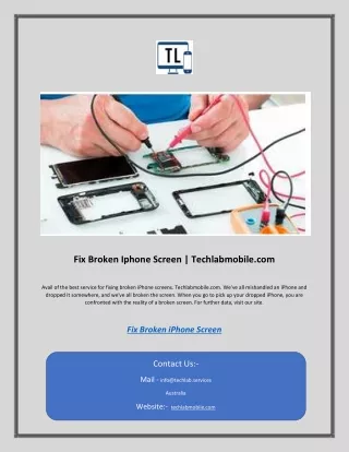 Fix Broken Iphone Screen | Techlabmobile.com