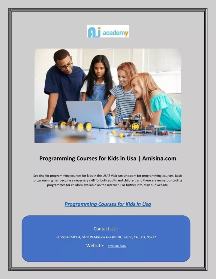 programming courses for kids in usa amisina com