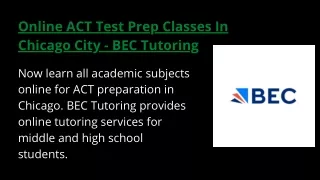 Online ACT Test Prep Classes In Chicago City - BEC Tutoring