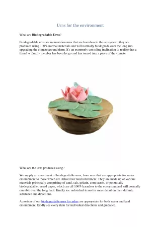 urns for the environment