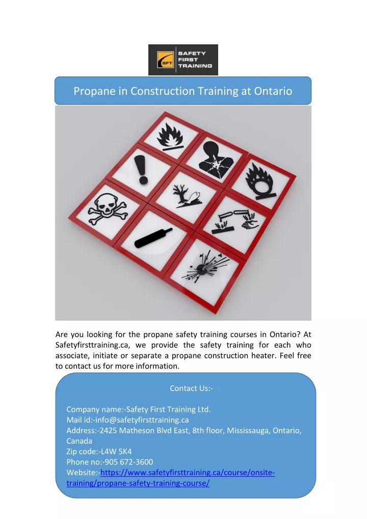 propane in construction training at ontario