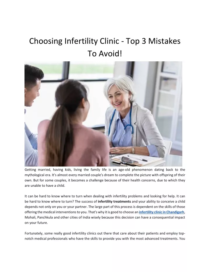 choosing infertility clinic top 3 mistakes