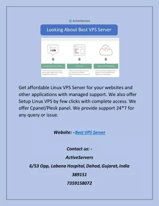 looking about best vps server