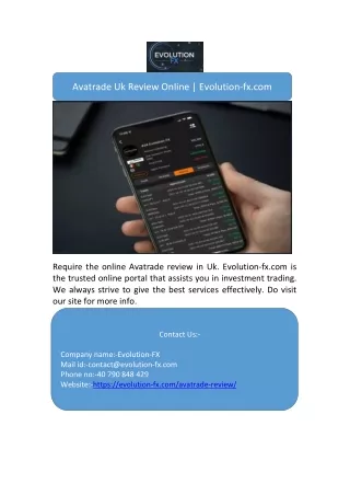 Avatrade Uk Review Online | Evolution-fx.com