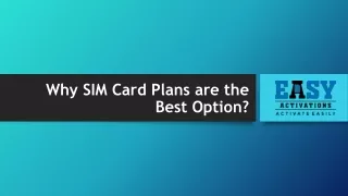 Why SIM Card Plans are the Best Option?