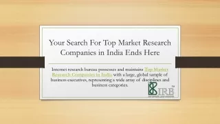 Top Market Research Companies in India | IRBureau