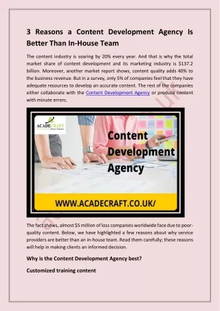 3 reasons a content development agency is better