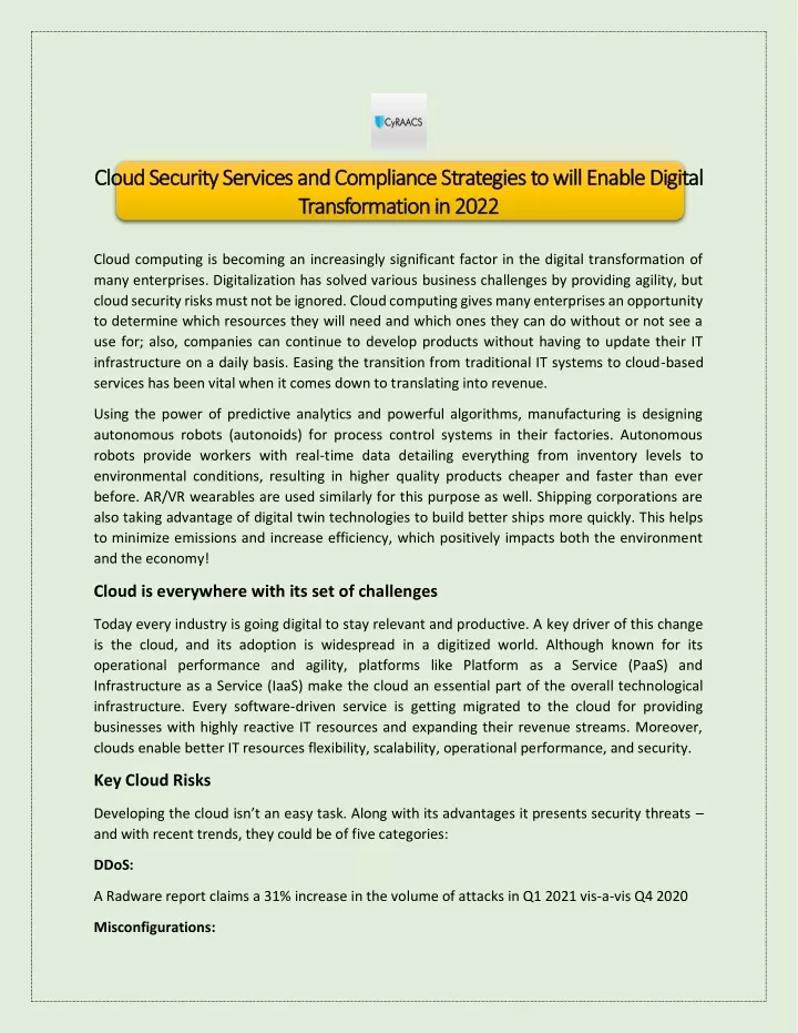 cloud security services and compliance strategies