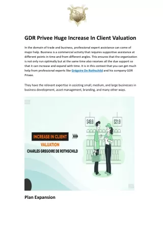 GDR Privee Huge Increase In Client Valuation