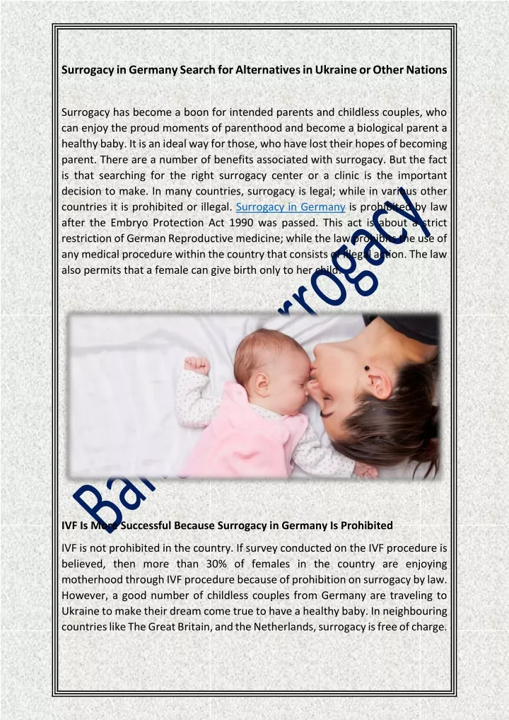 surrogacy in germany search for alternatives