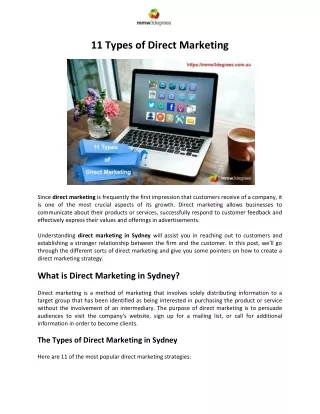 11 types of direct marketing