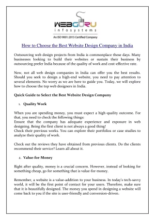 how to choose the best website design company