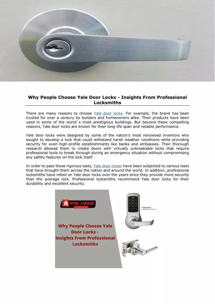 why people choose yale door locks insights from