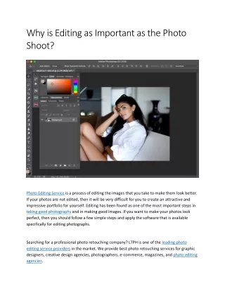 Learn How To Edit Photo in Photoshop & Why is Important Simple Way