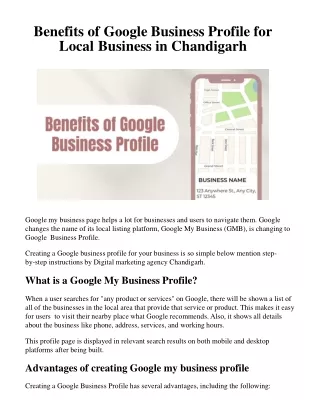 Benefits of Google Business Profile for Local Business in Chandigarh