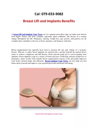 Breast Lift and Implants Benefits