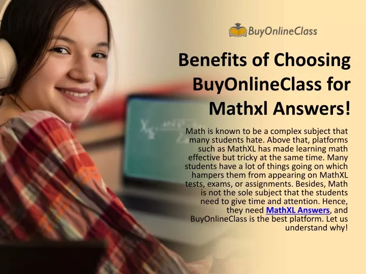 benefits of choosing buyonlineclass for mathxl answers