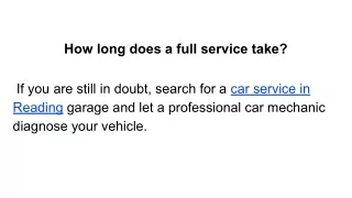 how long does a full service take