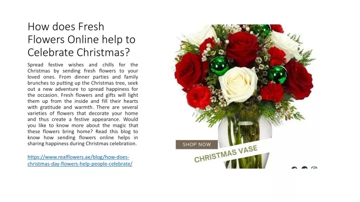 how does fresh flowers online help to celebrate christmas