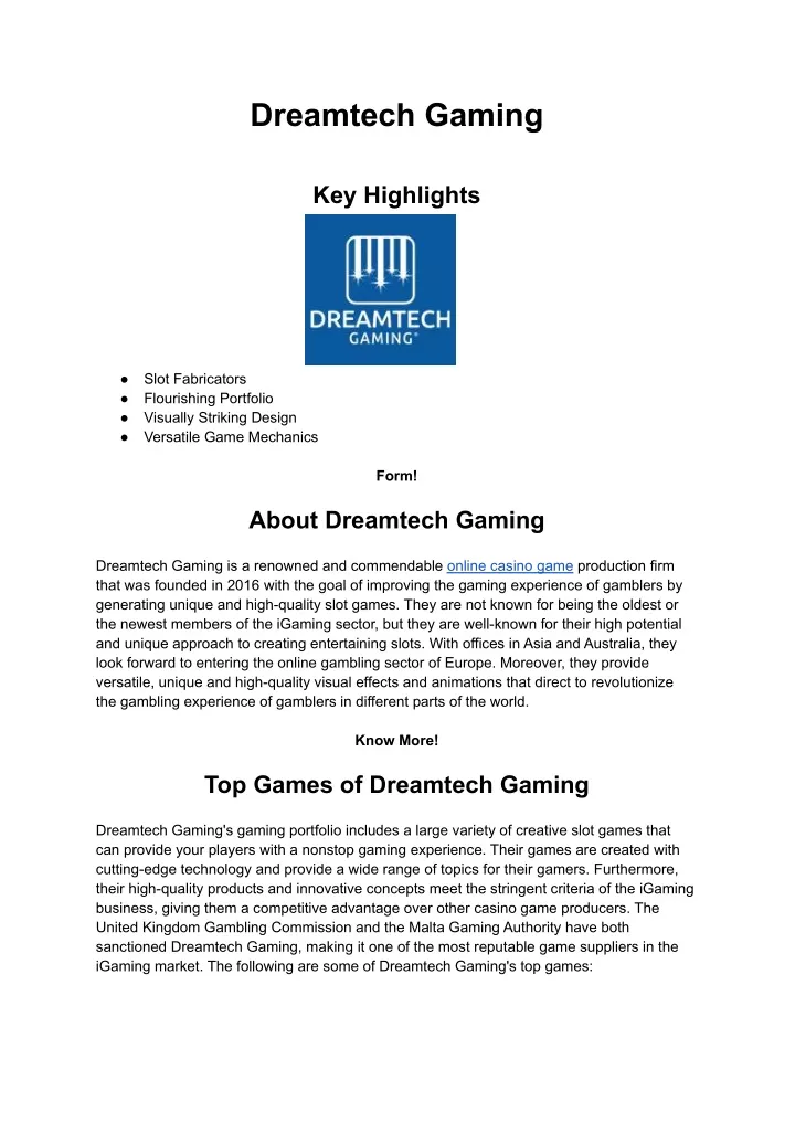 dreamtech gaming