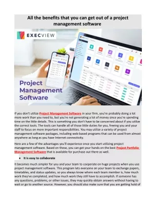 All the benefits that you can get out of a project management software