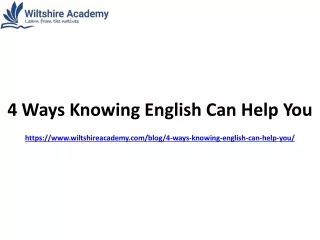 4 Ways Knowing English Can Help You