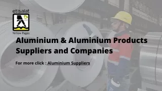 Aluminium & Aluminium Products Suppliers and Companies