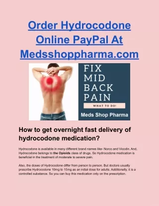 order hydrocodone online paypal at medsshoppharma