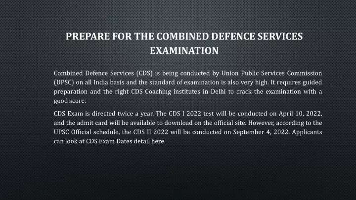 prepare for the combined defence services examination