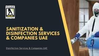 Sanitization & Disinfection Services & Companies UAE